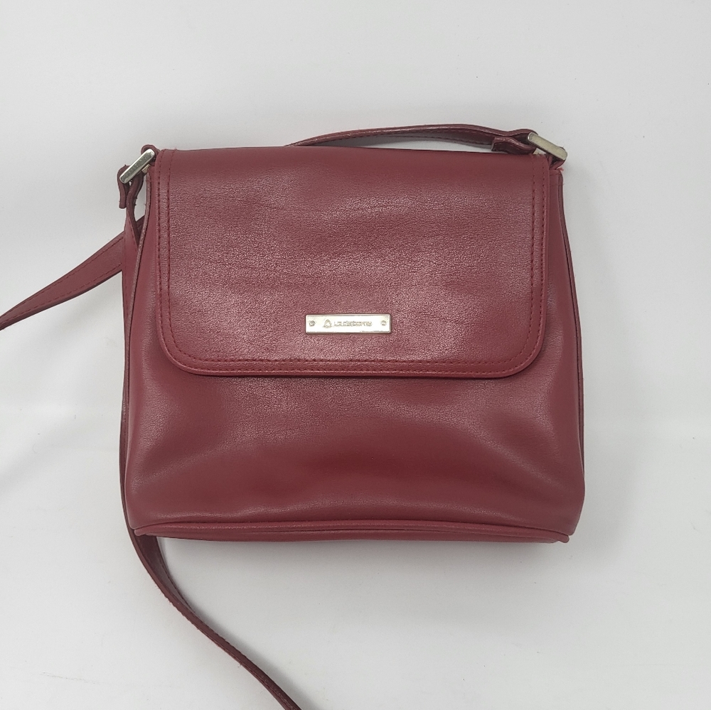 Liz Claiborne Red Brick Color Small Crossbody Lined Snap Closure Bag Purse